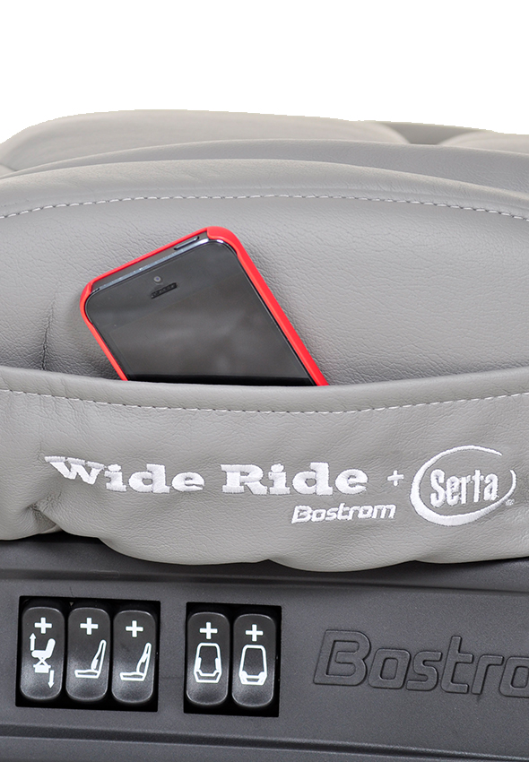 Bostrom Wide Ride+Serta® High Back Truck Seat in Black Ultra-Leather with  Driver Swivel & Dual Arms